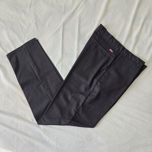 Dickies Men’s Work Pants Flat Front Sz 34 x 34 Slim Fit Flex Straight Black